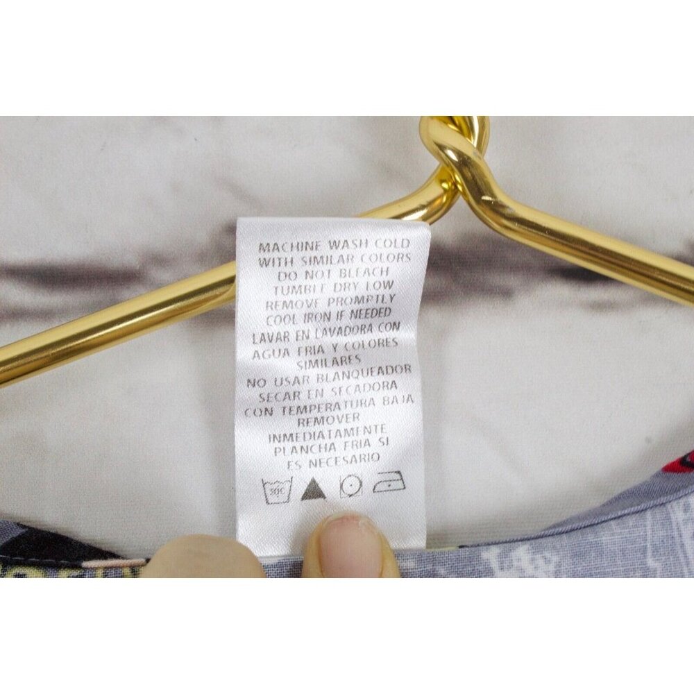 Disney Gray Paisley Minnie Mouse Graphic Cotton Scrub Top Size Small - Picture 8 of 9